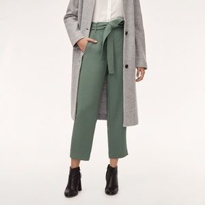 Aritzia Wilfred tie front pants in olive green color - Size 2
